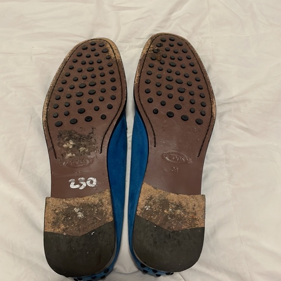 Tods driving loafers in blue suede - Picture 4 of 4